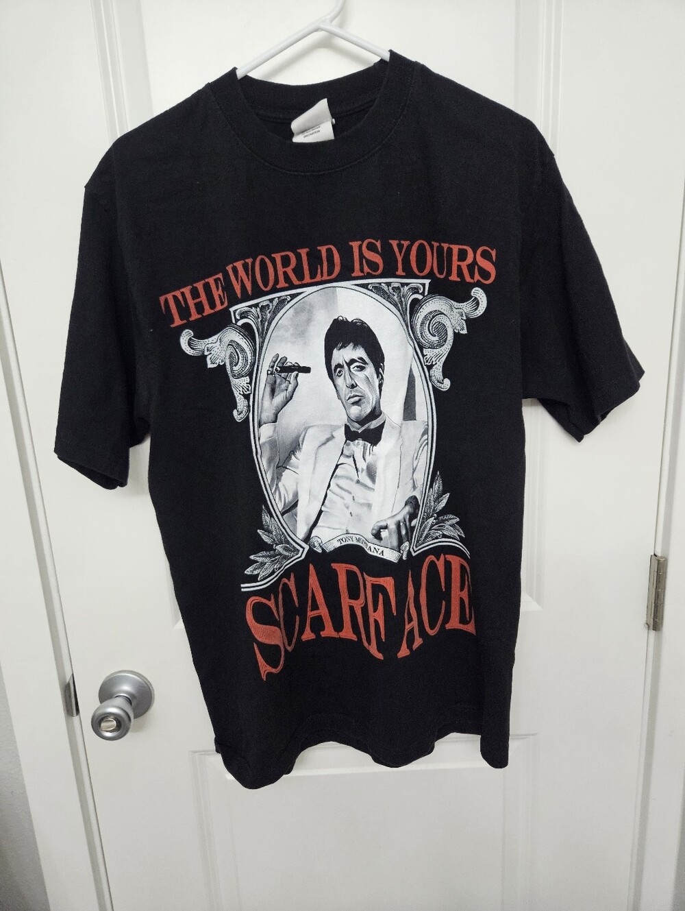 Scarface Graphic Tee - Black with Red Print Large